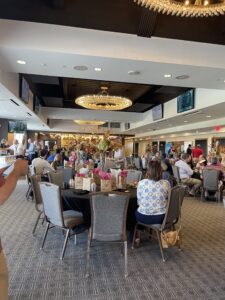 People in the lobby of a building