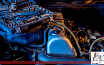 Engine close up with tools